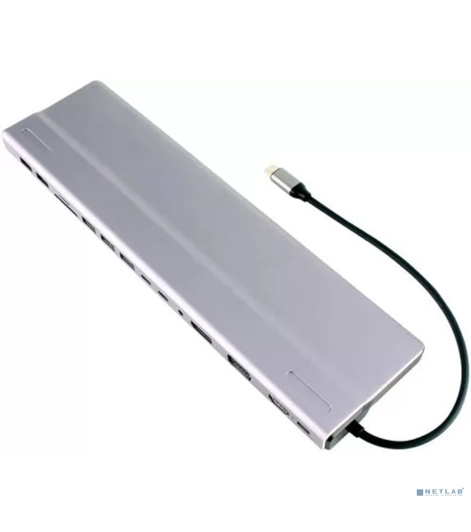 Адаптер VCOM TypeC -->3*USB3.0+2*USB2.0+VGA+RJ45+SD+TF+AUD+HDMI+DP+2*USB3.1 Data+PD