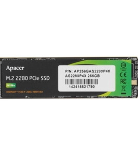 Накопитель SSD Apacer AS2280P4X, 256Gb, M.2 2280, PCIe 3.0 x4, NVMe, R/W 2100/1300