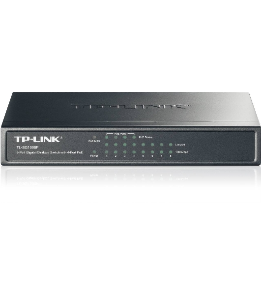 Коммутатор TP-Link SMB TL-SG1008P Коммутатор 8-port Gigabit Switch с 4 портами РоЕ