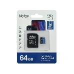 Флеш карта microSDHC 64Gb Netac P500 NT02P500STN-064G-R (с SD адаптером) 80Mb/s, фото5