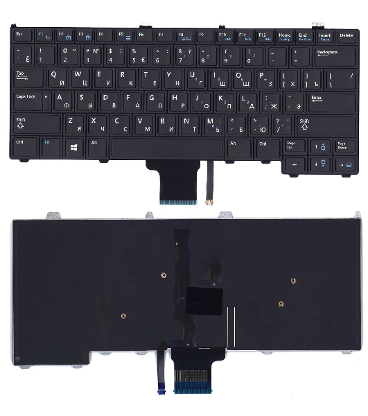 Клавиатура для ноутбука Dell Latitude E7420 черная с подсветкой без указателя