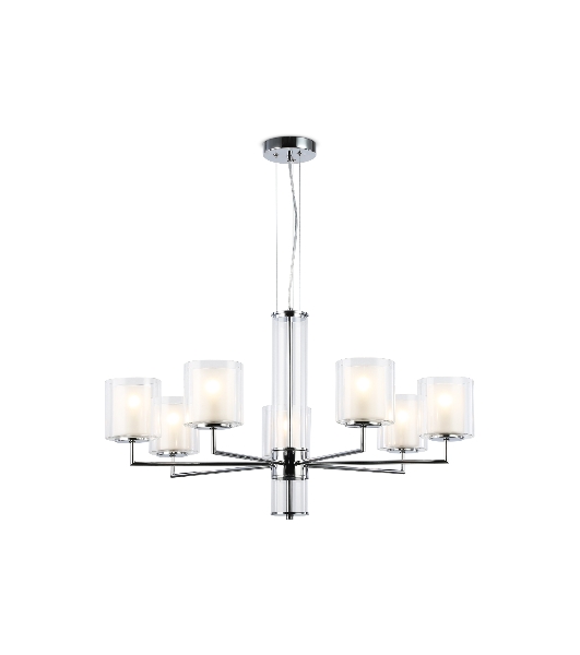 Люстра Ambrella light LH56003/7 СH/FR хром/белый матовый E14*7 max 40W D790*1260