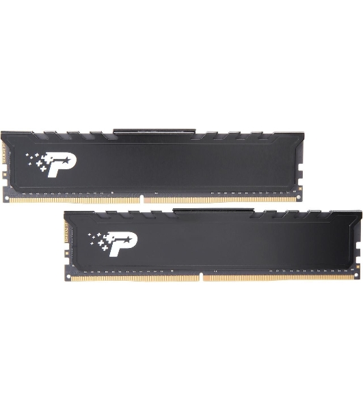 Оперативная память Patriot Signature, DDR4, 16GB (2x8 GB), 3200 MHz, CL22, DIMM, радиатор, черный
