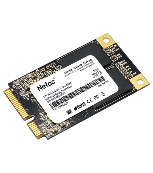 Накопитель SSD Netac N5M, 512Gb, mSATA, R/W 540/490