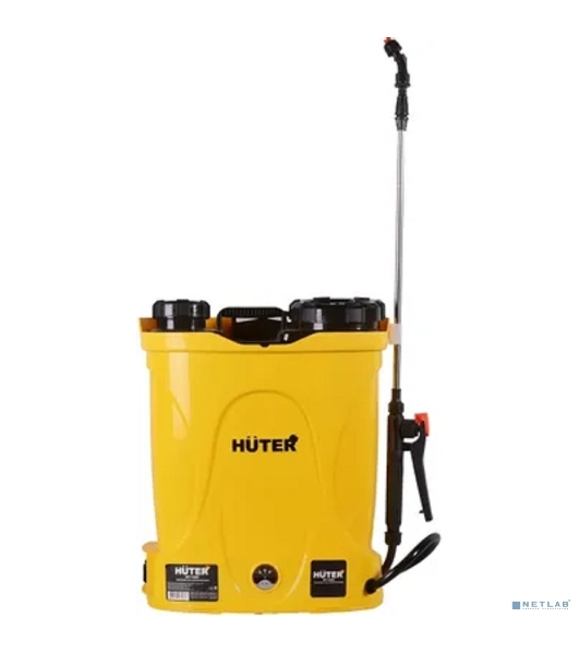 Опрыскиватель аккумуляторный Huter SP-12AC, аккумуляторный, ранцевый, 12л, желтый/черный