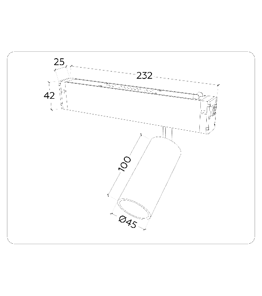 Управляемый светодиодный светильник для шинопровода Magnetic Ambrella light GL1212 BK черный IP20 12W 3000K-6400K 220V 36° D45*100 (Без ПДУ)