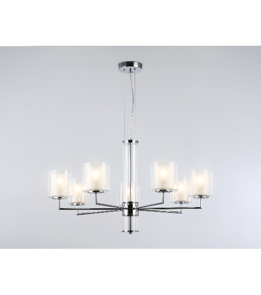 Люстра Ambrella light LH56003/7 СH/FR хром/белый матовый E14*7 max 40W D790*1260