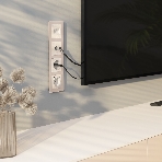Накладка для двойной розетки Еthernet RJ-45 (перламутровый рифленый), фото3