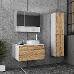 Комплект для ванной, 3 предмета (Тумба Bau Dream Blackwood 80, раковина BAU Dream круглая D41, смеситель для раковины высокий Hotel Still, нержавеющая сталь), фото5