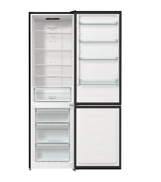 Холодильник Gorenje NRK6202EBXL4 черный матовый двухкамерный 235/96л морозилка снизу, No Frost