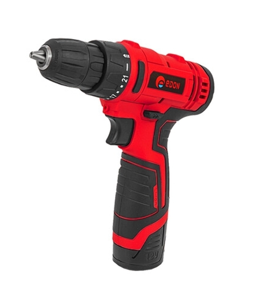 Дрель-шуруповерт Edon AD-1201, 12 В, 1,5 Ач, 30 Нм, щеточный
