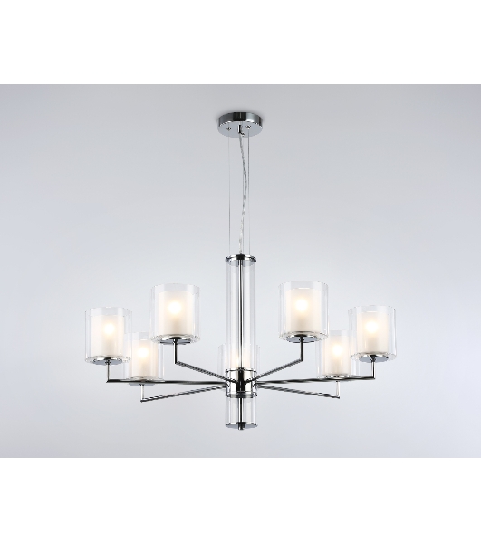 Люстра Ambrella light LH56003/7 СH/FR хром/белый матовый E14*7 max 40W D790*1260