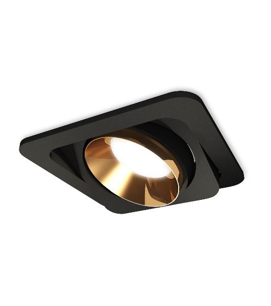 Комплект встраиваемого поворотного светильника Ambrella light XC7659024 SBK/PYG черный песок/золото желтое полированное MR16 GU5.3 (C7659, N7034)