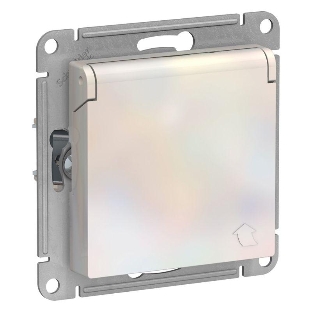 Розетка с/з со шторками с крышкой, 16А, IP20, механизм ATN000446 Schneider Electric Жемчуг