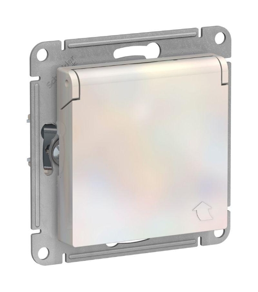 Розетка с/з со шторками с крышкой, 16А, IP20, механизм ATN000446 Schneider Electric Жемчуг