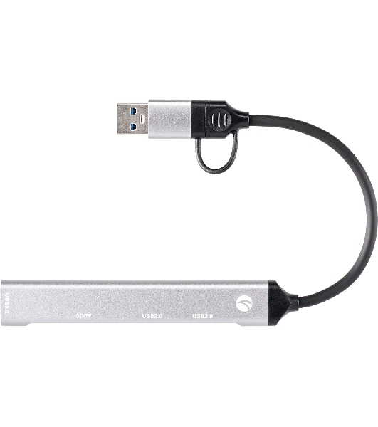 USB-концентратор VCOM DH297, USB 3.0/USB Type-C, USB/SD/TF, USB