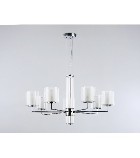 Люстра Ambrella light LH56003/7 СH/FR хром/белый матовый E14*7 max 40W D790*1260
