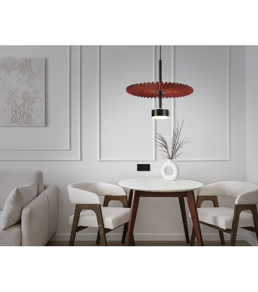 Светильник Ambrella light LH72613 BK/RD черный/красный 6W 3000K D300*260-1770
