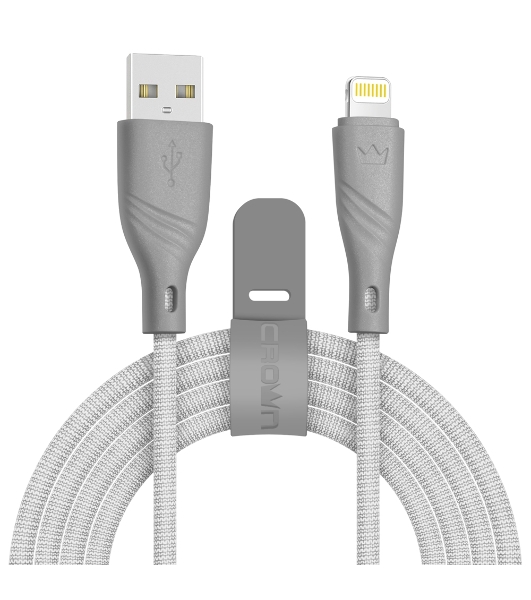 Кабель Crown USB - Lightning CMCU-3043L grey