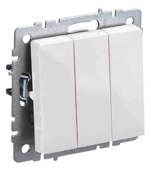 Выключатель 3-кл. СП BRITE ВС10-3-0-БрБ 10А белый IEK BR-V30-0-10-K01