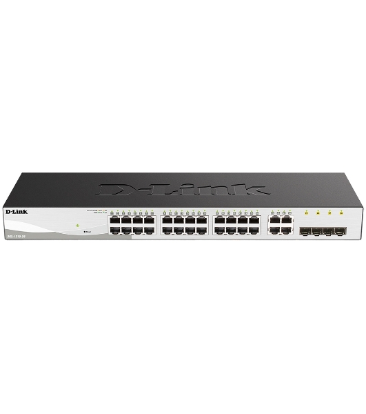 Коммутатор D-Link DGS-1210-28/F3A, 24×1 Гбит/с + 4×1 Гбит/с Combo, настраиваемый