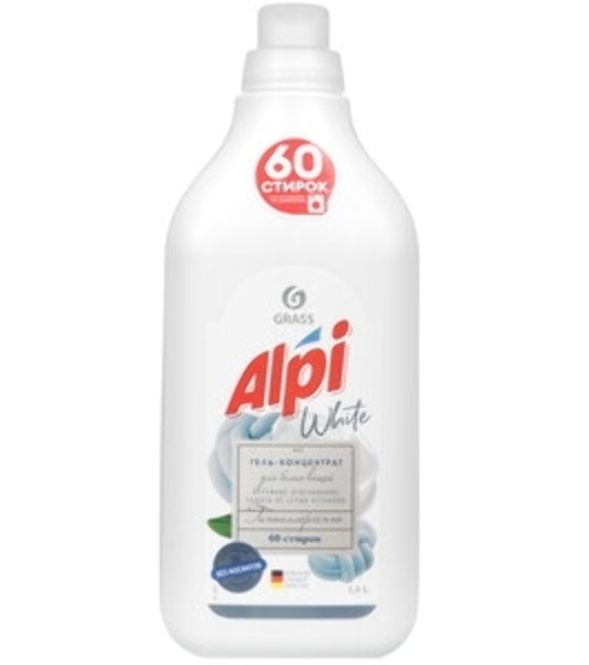 Концентрированное жидкое средство для стирки GRASS 125733 ALPI white gel (флакон 1,8л)