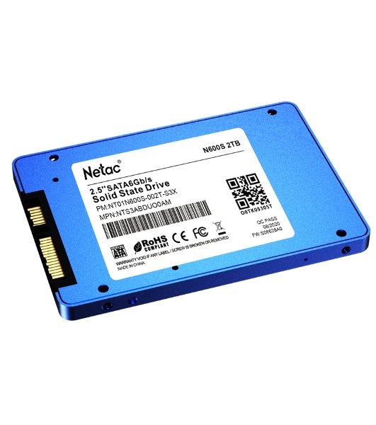Накопитель SSD Netac N600S, 2Tb, SATA III, 2.5', R/W 560/520
