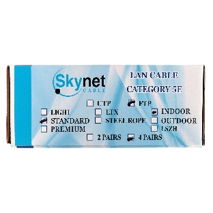 Кабель SkyNet Standart FTP indoor 4x2x0,48, медный, FLUKE TEST, кат.5e, однож., 100 м, box, серый