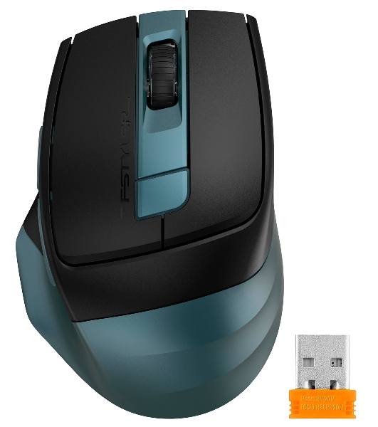Мышь беспроводная A4Tech Fstyler FB35C зеленый/черный, 2000 dpi, радиоканал, Bluetooth, USB, кнопки - 6