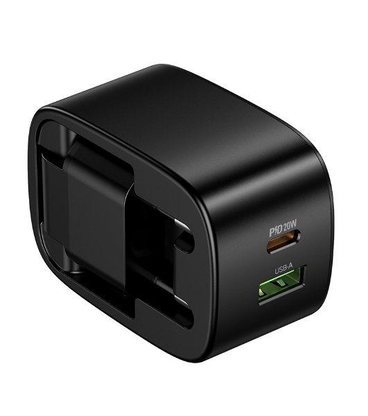 Зарядное устройство Hoco 20Вт, 3А, QC3.0/PD, 1xUSB, 1xType-C, CS101A, черный, коробка