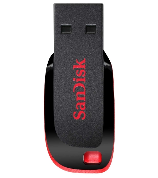 Флешка USB SanDisk Cruzer Blade (SDCZ50-128G-B35), 128Gb, USB 2.0, Type-A, R/W 16/4, черный