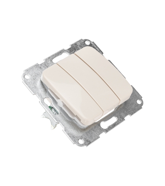 Выключатель DEA 3кл с/у 10А мех. бежевый Kranz KR-78-0234
