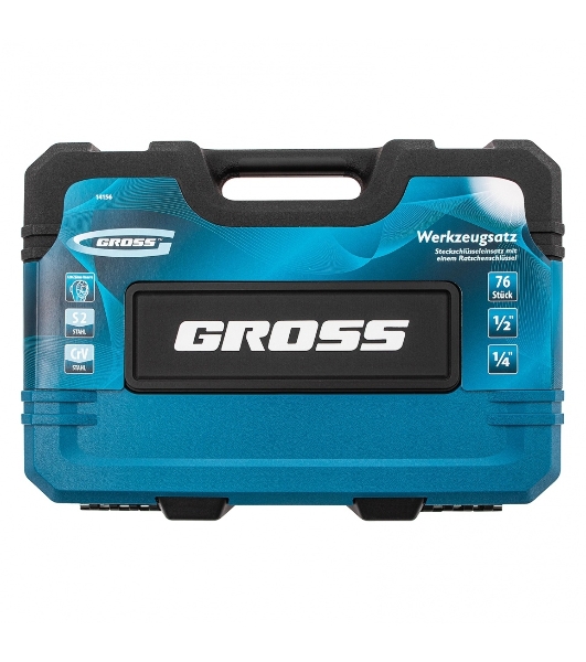 Набор инструментов Gross 76 предметов, 120 зубьев, CrV1/4, 1/2'