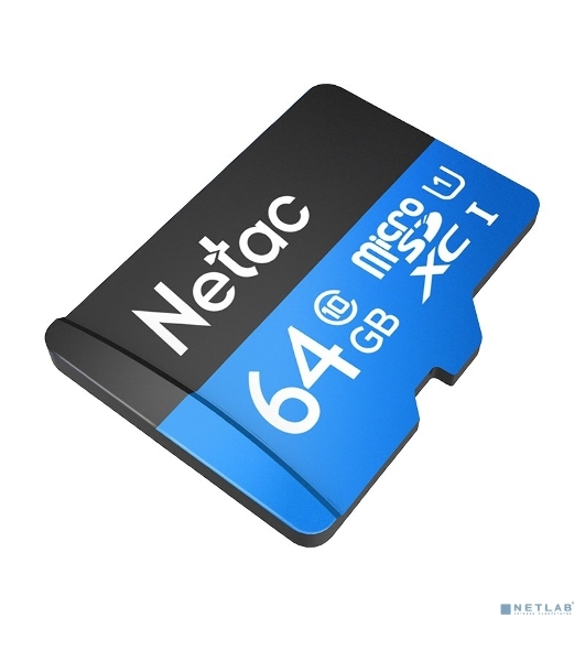 Флеш карта microSDHC 64Gb Netac P500 NT02P500STN-064G-R (с SD адаптером) 80Mb/s