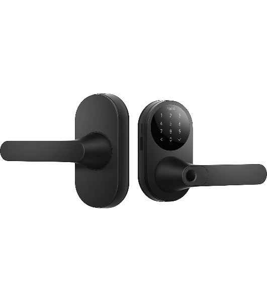 Умный замок Aqara Smart Door Lock U300 навесной разбл.отпеч.паль./код/пар/NFC/прил/мех.кл черный (DL-D02D BL)