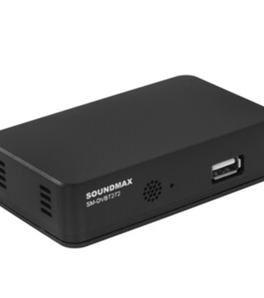 Приставка для цифрового ТВ SoundMax SM-DVBT272 черный, DVB-T2, DVB-T, DVB-C, HDMI, USB 2.0 х2