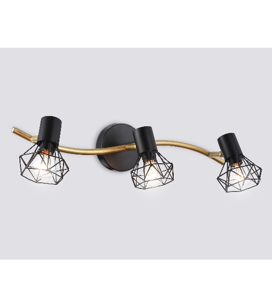 Светильник Ambrella light TR8657/3 BK/GD черный/золото E14/3 max 60W 550*100*185