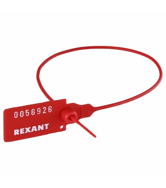 Пломба пластиковая номерная Rexant 320 мм красная