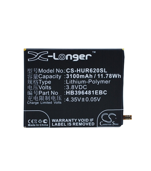 Аккумулятор CameronSino CS-HUR620SL HB396481EBC для Huawei Ascend G7 Plus3.8V, 3100mAh, 11.78Wh