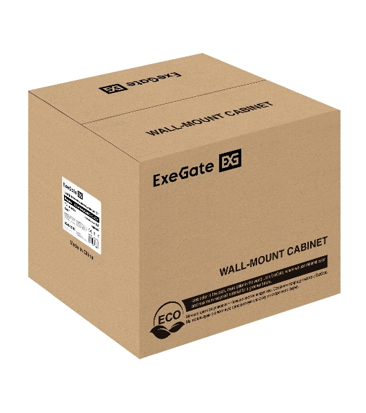 Шкаф телекоммуникационный 10' настенный 6U ExeGate EC-WM-6U.280.G.BLACK (10', 6U, 350x280x287мм (ШхГхВ), передняя дверь закаленное стекло, пыле- и влагозащита IP23, черный RAL 9004)