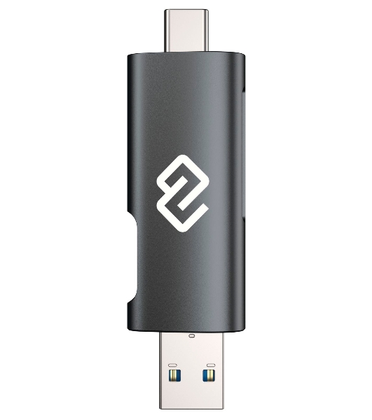 Кард-ридер Digma CR-СU2520-G/серый/SD/TF/micro-SD/micro-SDXC/miсro-SDHC/USB 2.0/Type-C/алюминий