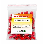 Клемма плоская Rexant изолированная (КПИ штекер - 6.3 мм) 0.5-1.5 мм (MDD1.25-250, VM1.25-250) (100 шт. в уп.), фото2