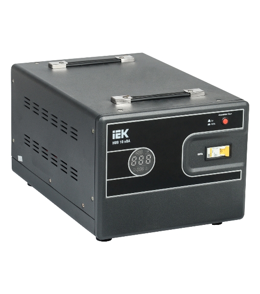 Стабилизатор напряжения IEK Hub 10кВА однофазный черный (IVS21-1-010-13)