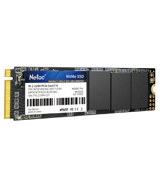 Накопитель SSD Netac N930E Pro, 1Tb, PCIe 3.0 x4, M.2 2280, NVMe, R/W 2130/1720