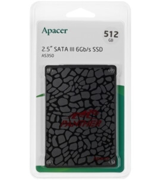 Накопитель SSD Apacer AS350 PANTHER, 512Gb, 2.5', SATA III, R/W 560/540