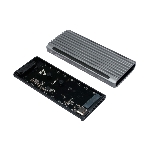 Внешний корпус Gembird EEM2-SATA-3 USB 3.1 для M2 SATA порт Type-С, RGb подсветка, металл, серебристый, фото6