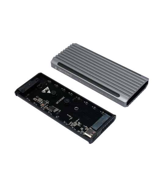 Внешний корпус Gembird EEM2-SATA-3 USB 3.1 для M2 SATA порт Type-С, RGb подсветка, металл, серебристый