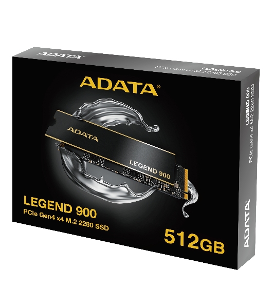 Накопитель SSD ADATA LEGEND 900, 512Gb, PCIe 4.0 x4, M.2 2280, NVMe, R/W 6200/2300, с радиатором