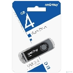 Флешка USB Smartbuy Twist Black (SB004Gb2TWK), 4Gb, USB 2.0, R/W 10/7, черный, фото 1