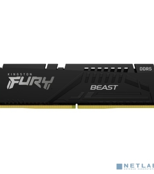 Оперативная память Kingston Fury Beast, DDR5, 16GB (2x8GB), 5200MHz, CL40, DIMM, радиатор, черный